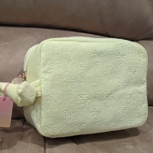 STONEY CLOVER LANE Terry Cloth Palm Tree Embossed Large Pouch